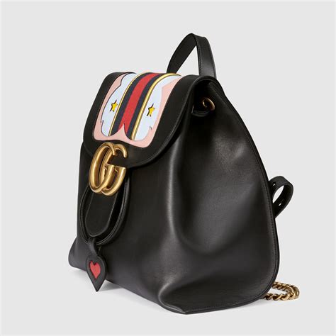 gucci gg marmont leather backpack black backpacks|gucci marmont velvet backpack.